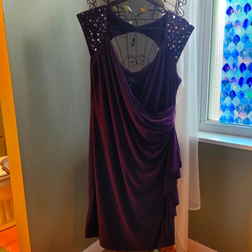Purple body-con dress